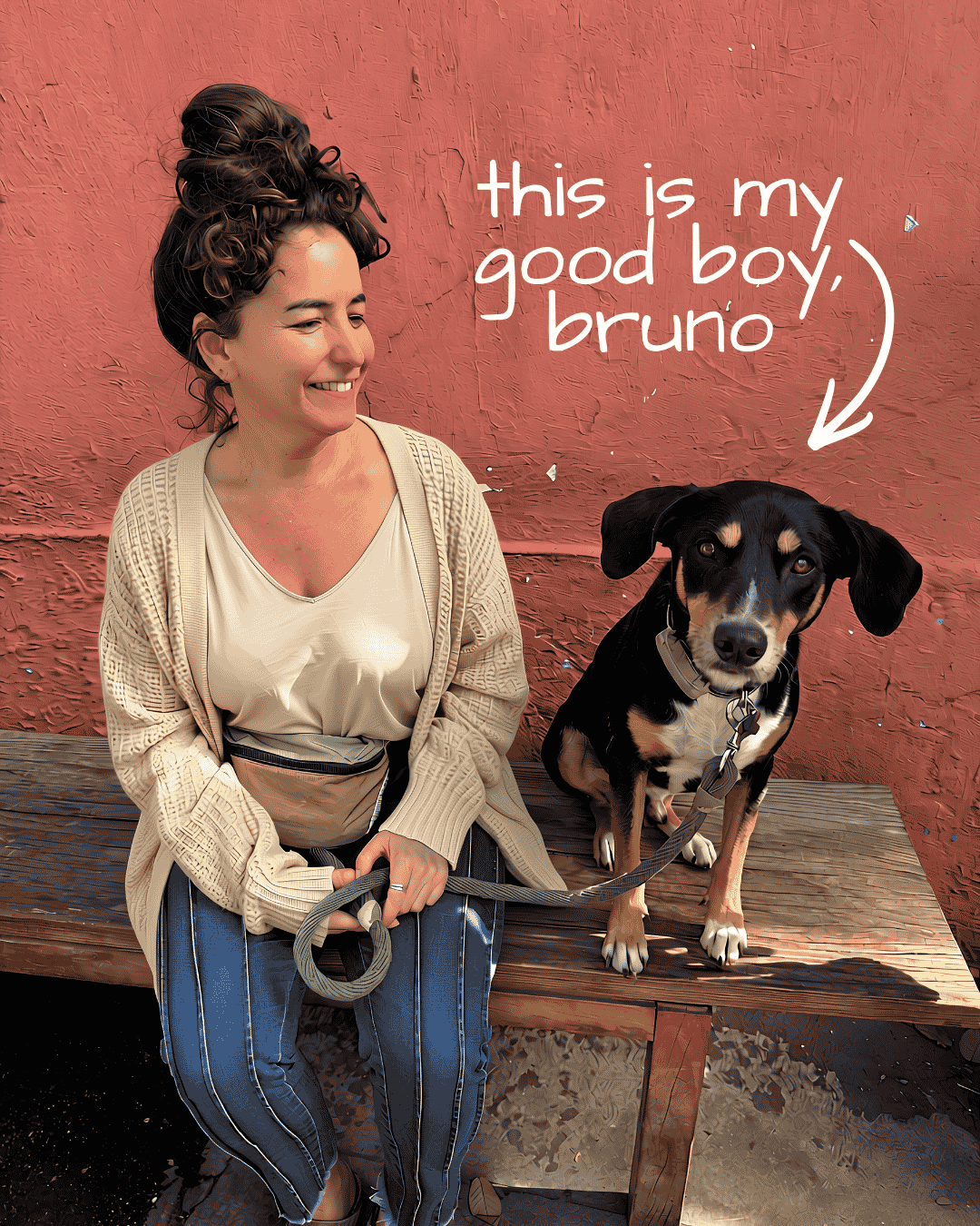 Michelle and her good boy, Bruno
